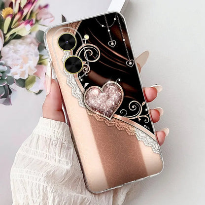 For Cover Xiaomi Redmi A5 4G / Poco C71 Phone Case Colorful Flower Butterfly Love Heart Lxuru Women Fashion Soft Clear Silicone