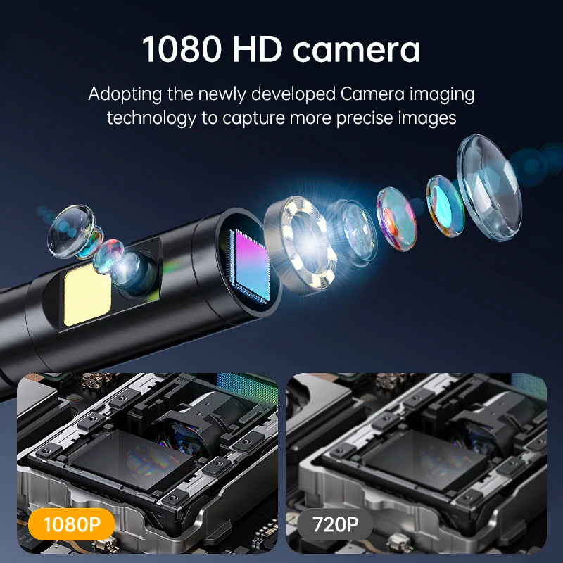 KERUI Industrial Endoscope Camera 4.3inch IPS Screen Dual Lens HD IP67 Waterproof Light Inspection Borescope For Pipe Car Repair
