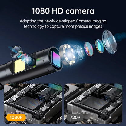 KERUI Industrial Endoscope Camera 4.3inch IPS Screen Dual Lens HD IP67 Waterproof Light Inspection Borescope For Pipe Car Repair