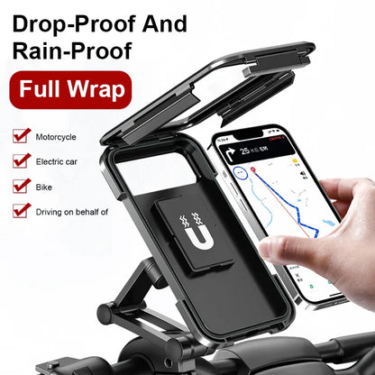 Waterproof Motorcycle Bike Mobile Phone Holder Support Universal Bicycle GPS 360° Swivel Adjustable Motorcycle Cellphone Holder