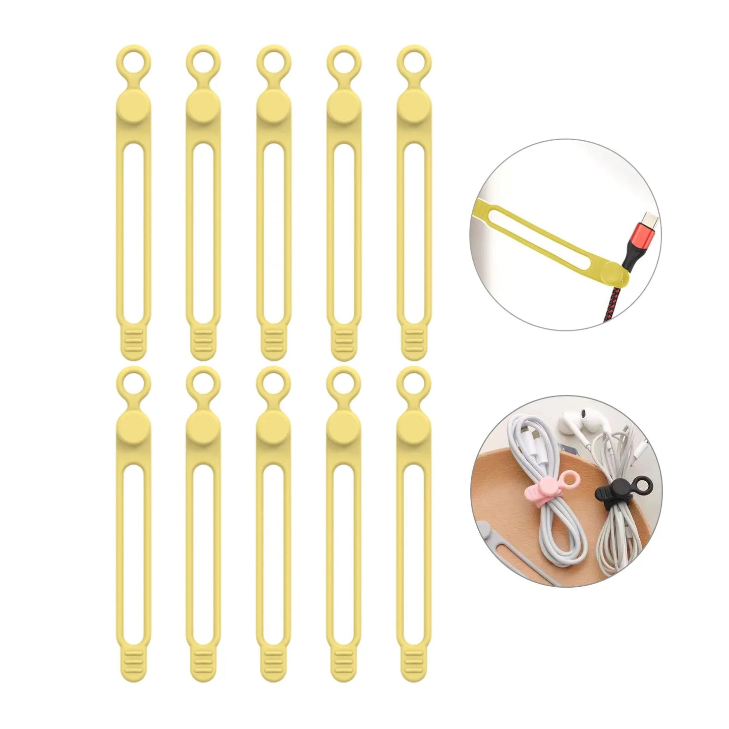 Silicone Cable Ties,Cord Organizer,Cable Straps,Reusable Cord Ties,Travel Cable Organizer ,Cute Elastic Tie, Wire Ties