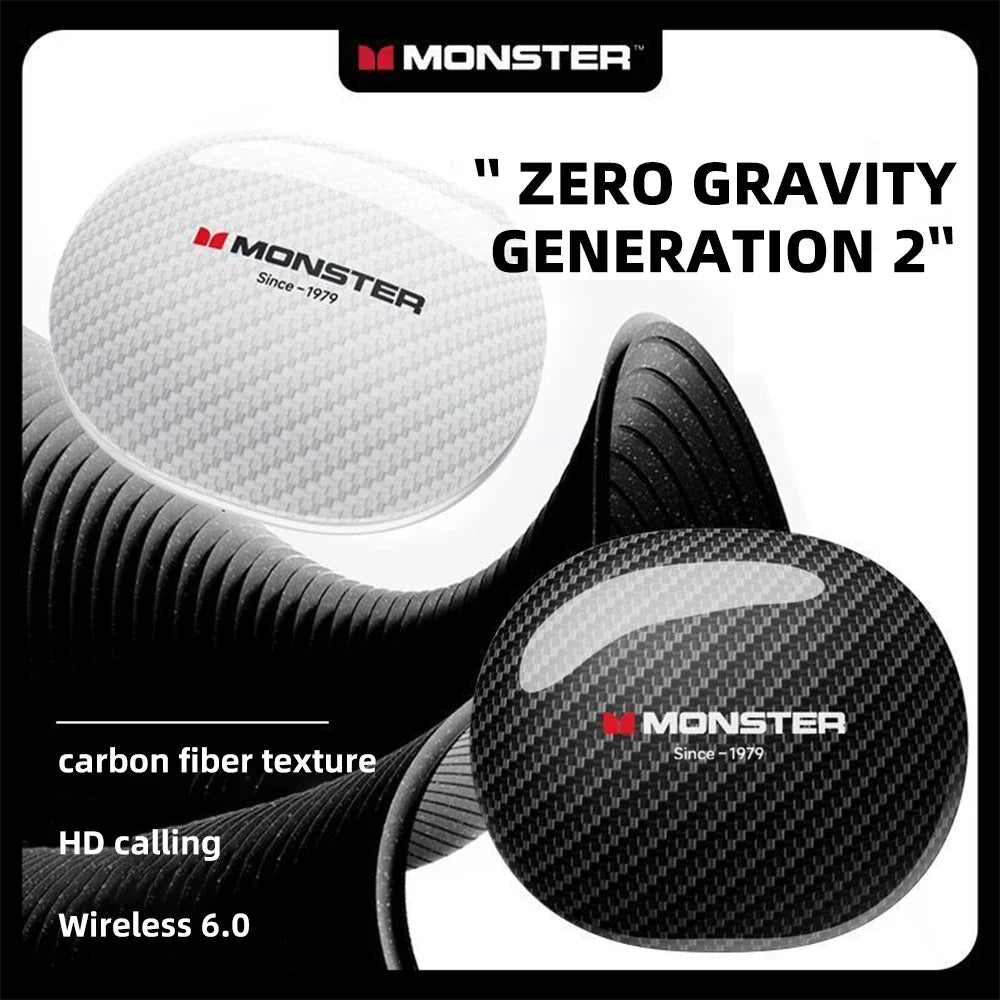 Monster MQO37 Gaming Earphones TWS Bluetooth 6.0 Noise Reduction Sport Headphone HiFi Stereo Music HD Call Headphones for Xiaomi