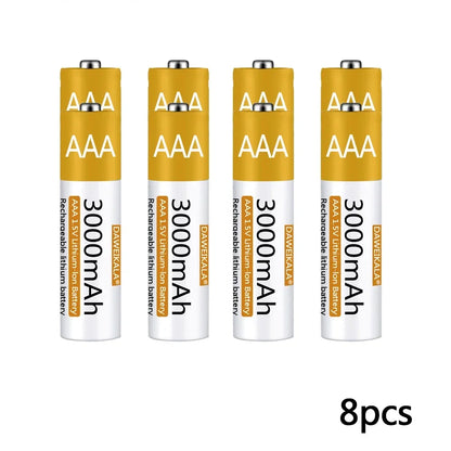 Rechargeable Lithium-ion Battery 3000mAh 1.5V AAA Battery for remote control mouse small fan Electric toy