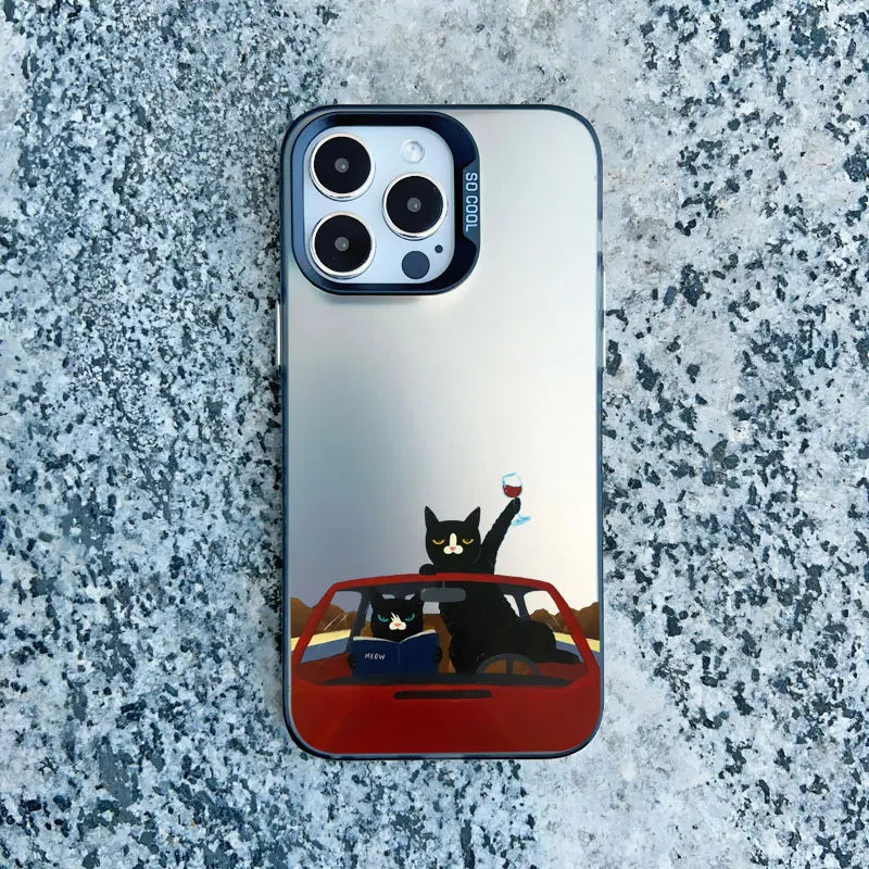 Funny Cat Daily Life Phone Case For iPhone 11 17 12 14 Pro Max Cases 16 13 15 Pro Max 13 Mini 15 Plus Shockproof Laser Covers