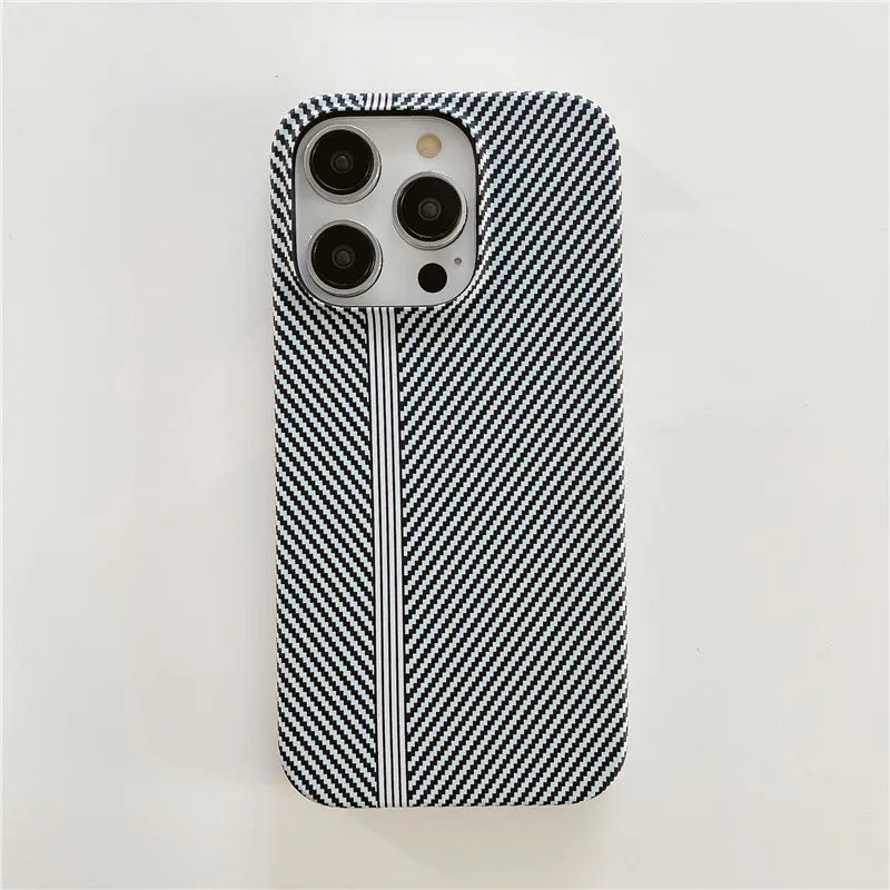 Racing Sports Car Carbon Fiber lines Phone Case for iPhone 12 13 Mini 11 14 15 16 17 Pro Max Air Track 17ProMax PC Cover Funda