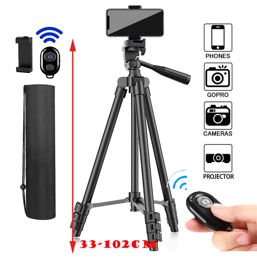 Tripod For Phone 102cm Video Recording Phone Tripod Stand with Bluetooth Remote Universal Camera Phone Photography Holder Stand