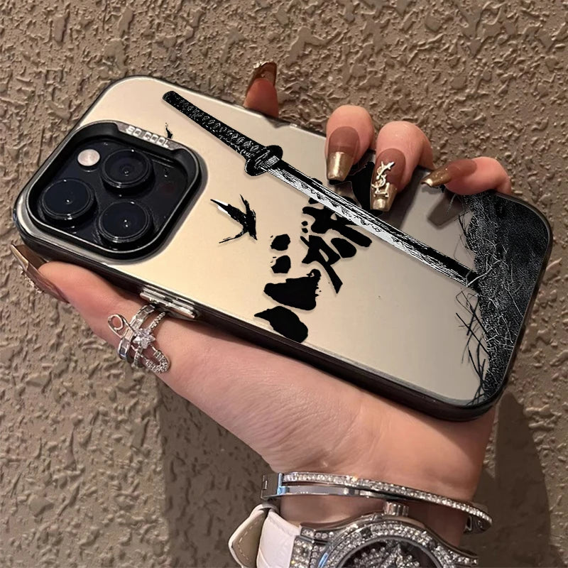 Case for iPhone SE4 16E 16 15 14 13 12 11 Pro Max XS X XR Plus 8 7 SE 2020 Japanese Comics Vagabond Samurai Plating Matte Cover