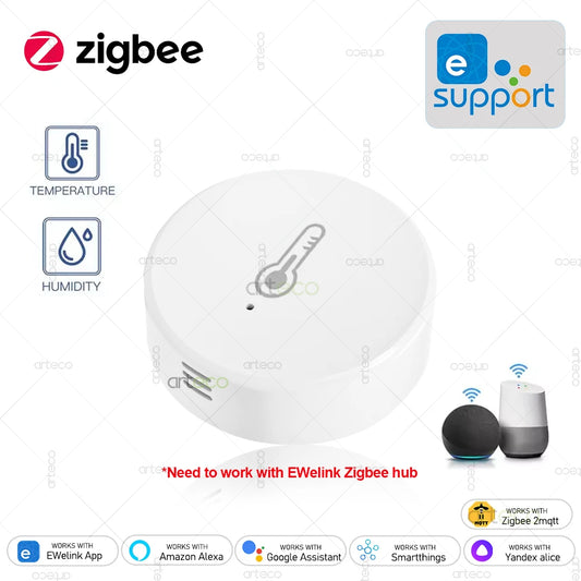 Ewelink ZigBee Smart Temperature Humidity Sensor Battery Powered APP Control Thermometer Hygrometer Controller For Alexa Google