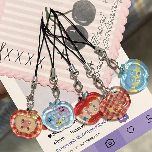 Cute Button Phone Charms Pendant Kawaii New Cases For Airpods 4 iPhone 16 Mini Pendants Accessories For Schoolbag Ins Korea