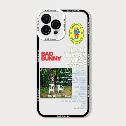 Clear Phone Case for IPhone 16 Pro Max 15 14 13 12 11 Mini X XR XS SE2 7 8 14Plus DTMF Debí Tirar Más Fotos Bad Bunny Soft Cover