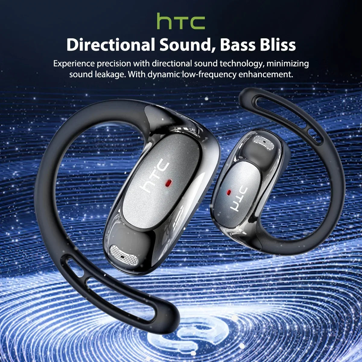 HTC NE35  Wireless Headphones OWS Bluetooth V6.0 Earphones with Mic HD Call Bass Longlife Sports Earhook AI Translator Earbuds