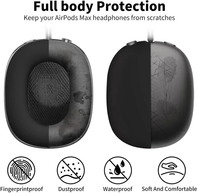 3 in 1 Soft Silicone Skin Protector Headphones Case For Airpods Max Cases Anti Scratch Shockproof Earphone Cover Accessories