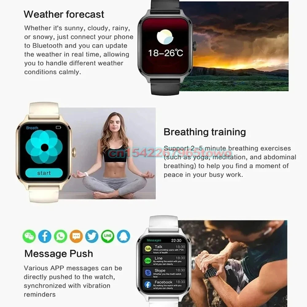 Smart Watch For Android IOS Watches 1.83inch HD Display Bluetooth Call Message Alert Music Sports Mode Smartwatch Men Women Gift