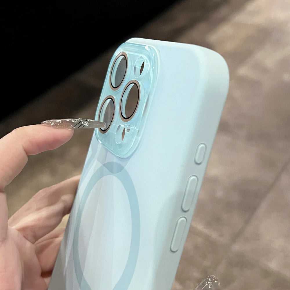 Liquid Silicone Magnetic Case For iPhone 17 16 15 13 14 12 Pro Max For Magsafe Wireless Charging Solid Color Shockproof Cover