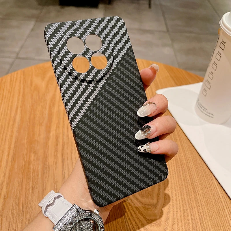 Carbon Fiber Case For Oneplus 13R Ultra Thin Hard PC Shell Anti Fingerprint Heat Dissipation Back Protection Fundas One plus 13