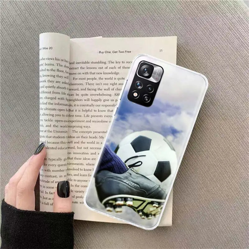 Football Soccer Ball Design Phone Case For Xiaomi Poco X4 F4 GT X3 NFC X5 X6 X7 Pro 5G M5 M5S M3 F5 Mi F6 F3 F2 F1 Cover Coque F