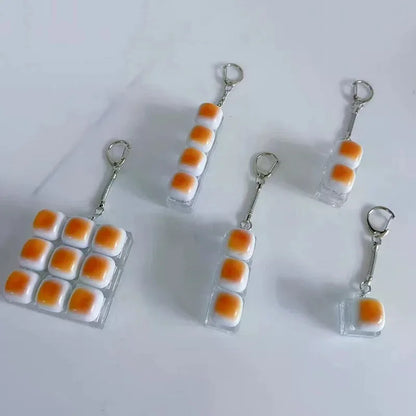 Caramel Bread Stress Relief Keyboard Keychain Backpack Pendant for Office Adult Accessory