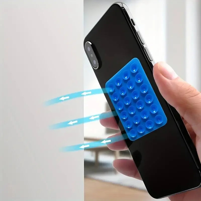 Silicone Suction Cup Wall Stand Multifunctional Square Anti-Slip Single-Sided Phone Holder Back Sticker Mount for Mobile Phone