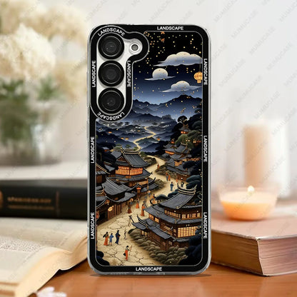 Phone Case For Samsung Galaxy S20 S21 S22 S23 S24 FE Plus Ultra A54 A53 A52 A34 5G TPU Soft Cover Japanese Landscape