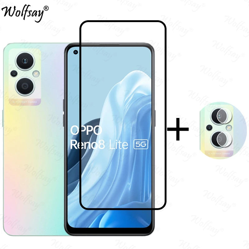 Full Cover Tempered Glass For Oppo Reno8 Lite Screen Protector For Oppo Reno 8 7 Lite Camera Glass For Oppo Reno 8 Lite 5G Glass