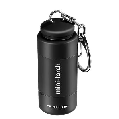 USB Rechargeable LED Pocket Keychain Flashlight Multifunctional Strong Light Waterproof for Outdoor Hiking Camping Mini