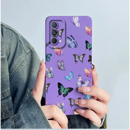 For Realme GT Master Phone Case GTmaster Edition RMX3363 RMX3360 Casing Soft Silicone Sweet Painted Fashion Flower Printed Cover