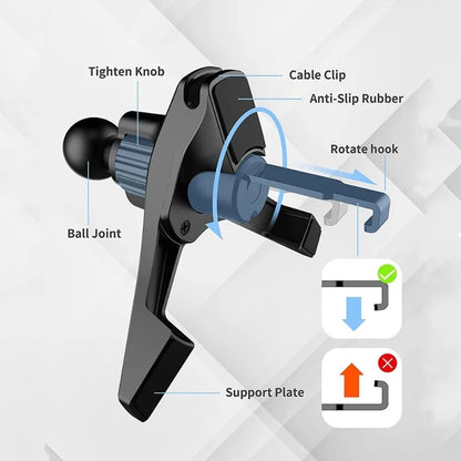 1PCS Car Air Vent Clip 17mm Ball Head Car Phone Holder Mount Universal Car Air Outlet Hook Clamp for Mobile Phone GPS Brackets