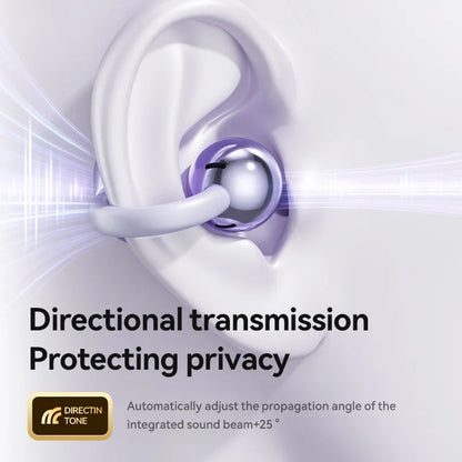 Fone Bluetooth Headset 5.3 Wireless Bone Conduction Headphones Clip Ear Music Noise Canceling HD Call Sports Gaming Earphone