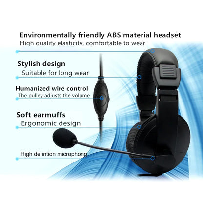 KEBIDUMEI 3.5mm Wired Headsets Over-Ear Headphones With Mic Noise Cancelling Adjustable Headband For Call Center School Students