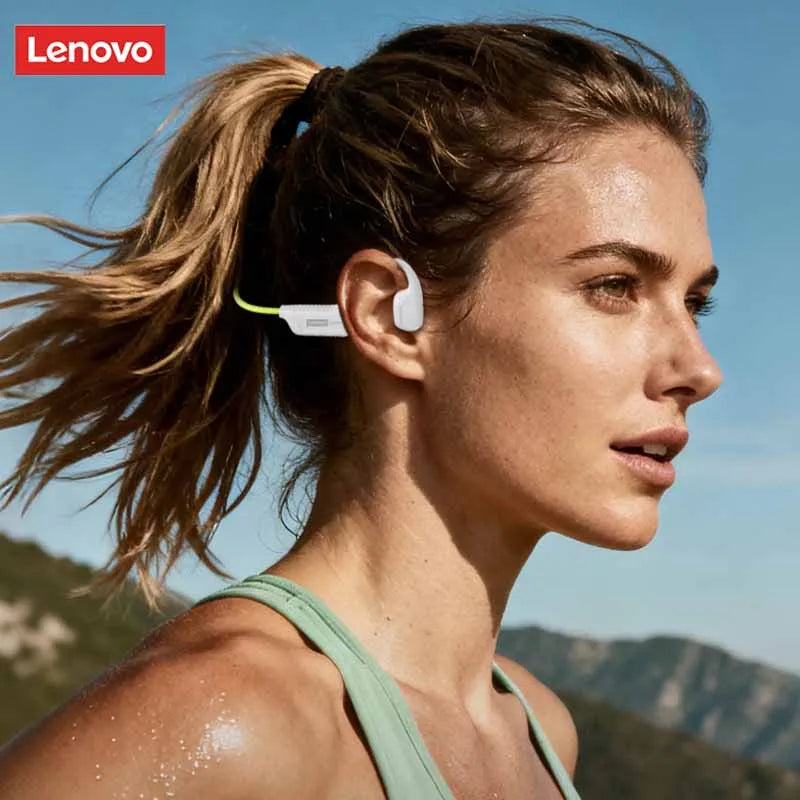 Original Lenovo S102 Bone Conduction Earphones Air Conduction Headphones V6.0 Wireless Sports HiFi Sound Swim Headset Waterproof