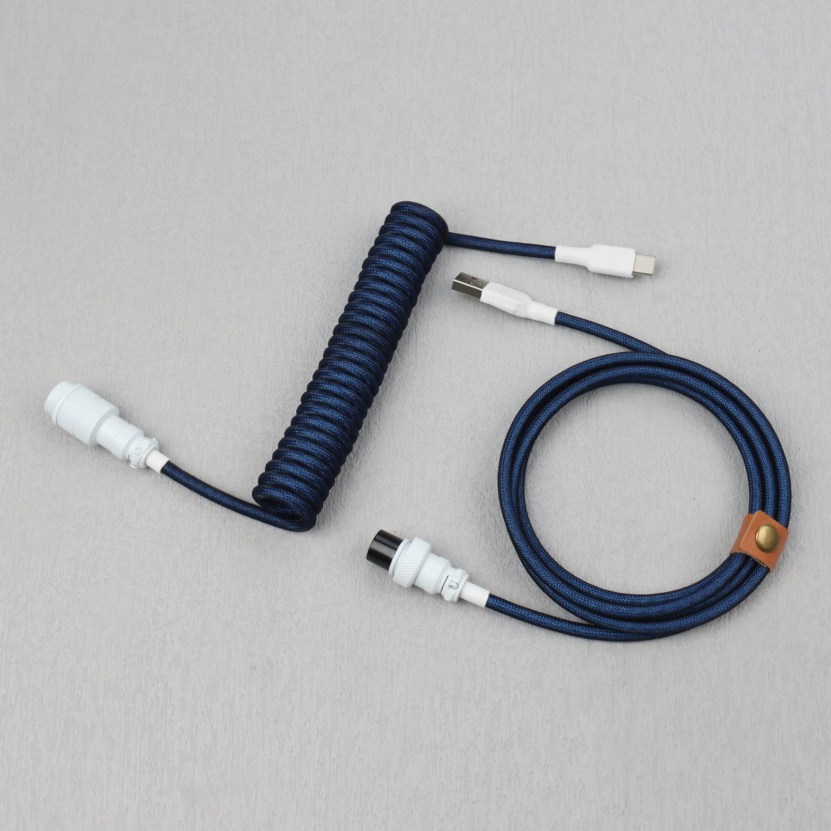 LANO Custom Paracord Coiled Mechanical Keyboard Type C Data Spring Cable GX16 Aviator Coil Spiral Usb C for Gaming Coiled Cable