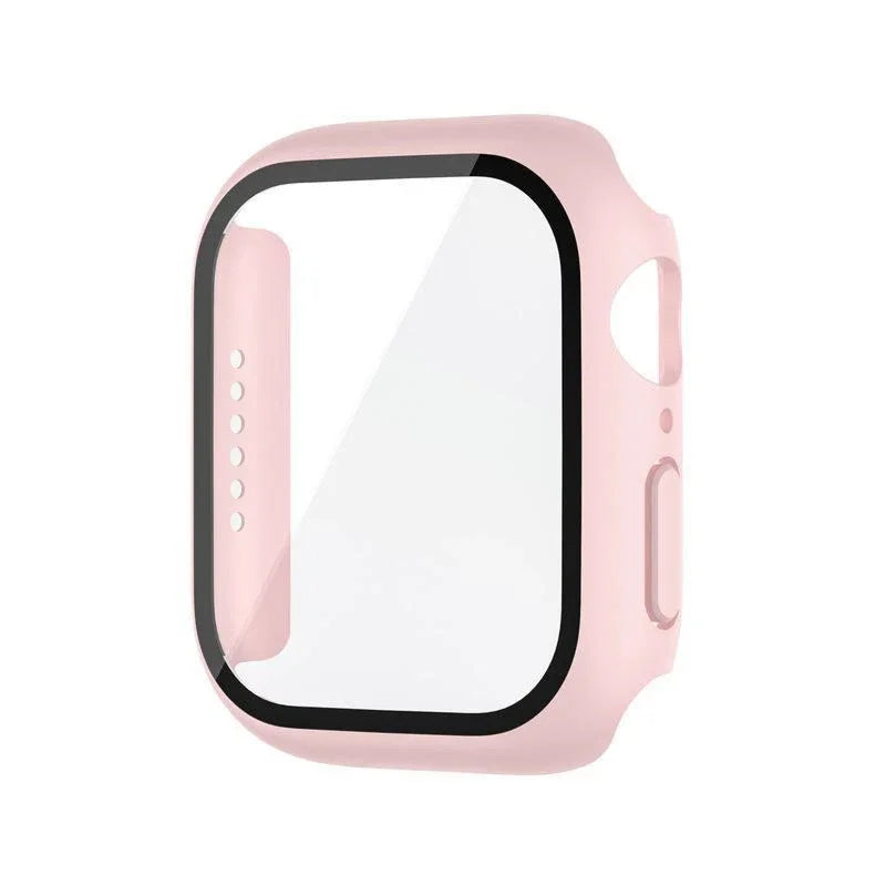 Glass+Cover For Apple Watch case 8 7 9 45mm 41mm 44mm 38 42mm iWatch Accessorie Screen Protector Apple watch series 6 SE 5 40mm
