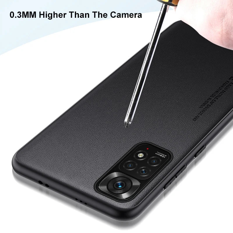Luxury PU Leather Case For Xiaomi Redmi Note 11S 11 Pro Back Cover Matte Silicone Protection Phone Case For Redmi Note 11E Pro
