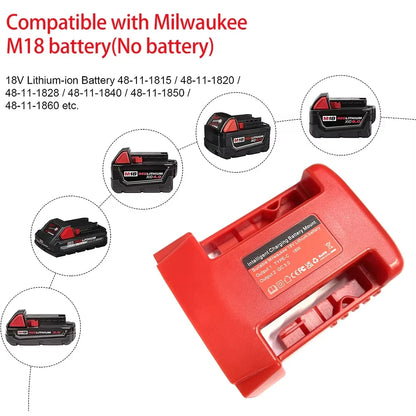 NEW Power Bank Charger For Milwaukee 18V Lithium Battery With USB With Type-C for Laptop Mobile Phone Charging(NO Battery)