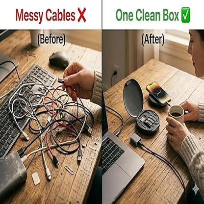 General Multifunctional 60W Type C Data Cable Set Fast Charge For IPhone Chargers Storage Box Card Pin Travel Box Phone Holder