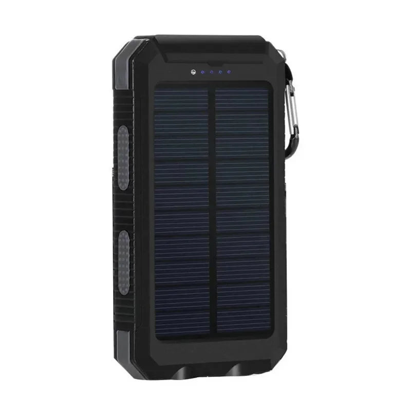 Solar Power Bank 200000mAh Waterproof Portable Solar Panel Powerbank External Battery Charger Powerbank with LED Camping Light