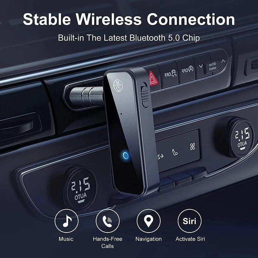 Aux Bluetooth Adapter for Car 2-in-1 Wireless Bluetooth 5.0 Receiver Transmitter for Cars Speakers Stereo Systems Headphones TV