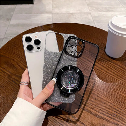 Quicksand Bracket Glitter Case For Xiaomi Redmi 9A 9C 10A 10 10C 12 4G 12C 13C 4G 13C 5G A3 A1 A2 Plus Magnetic Stand Soft Cover