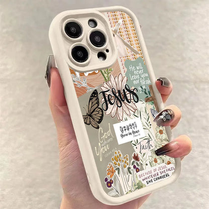 Jesus Collage Pattern Thick Shockproof Phone Case For iPhone 16 Pro Max 16 15 14 13 12 11 Pro Max X XR XS 7 8 16 Plus  Cover