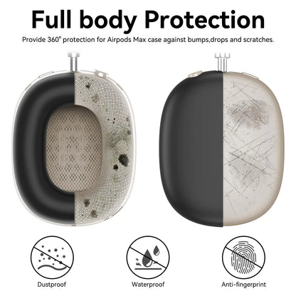 4 in 1 Silicone Case Cover for AirPods Max Headphones, Ear Pad Case Cover/Ear Cups Cover/Headband Cover for AirPod Max -Black