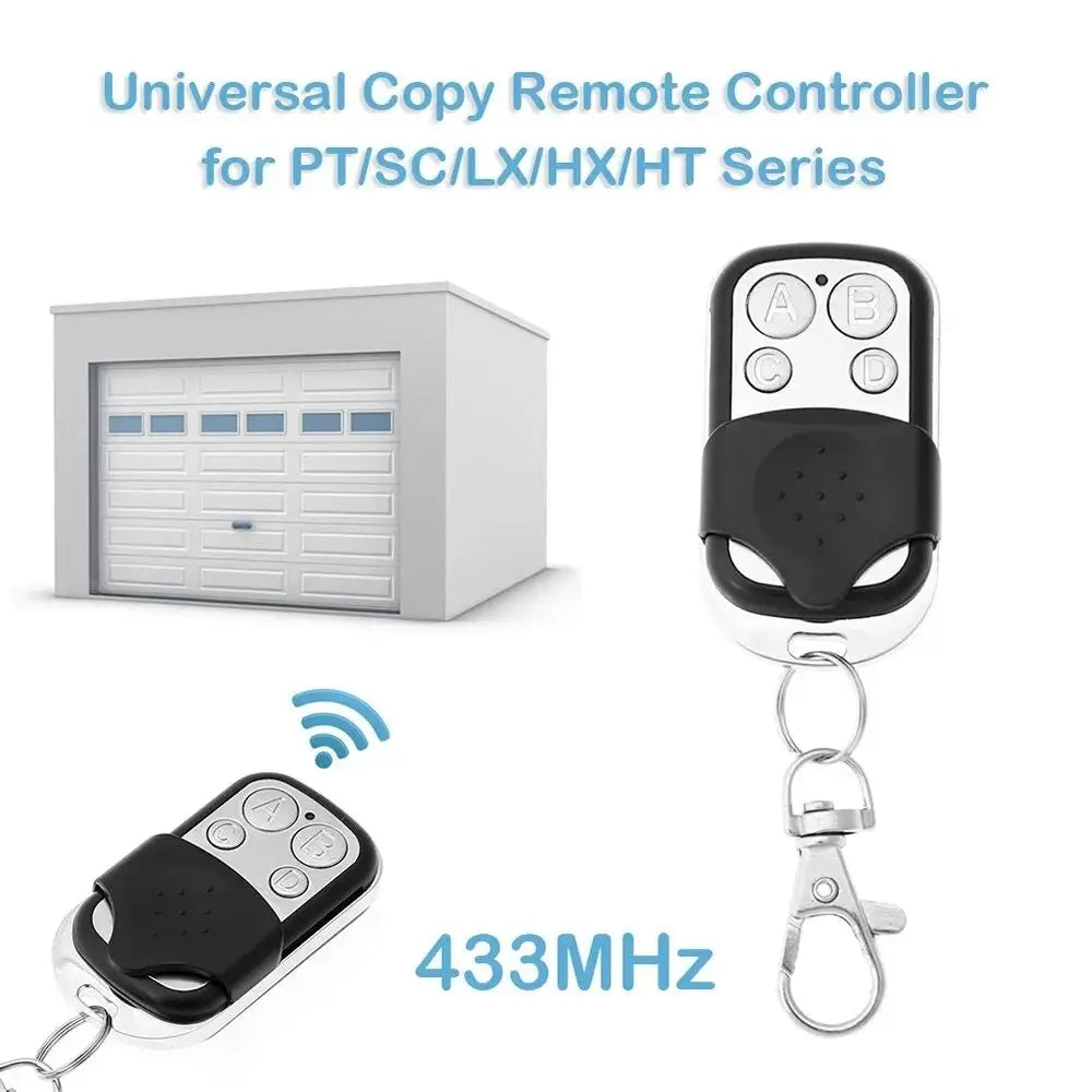433MHz Smart Copy Duplicator Metal Push Button Remote Control Transmitter ABCD 4Button Garage Door Opener Remote 1pc