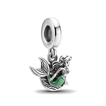 Fashionable 925 Silver Cartoon Beads Compatible with European Bracelet Koala Rabbit Mouse Princess Anime Beads DIY Jewelry Gift