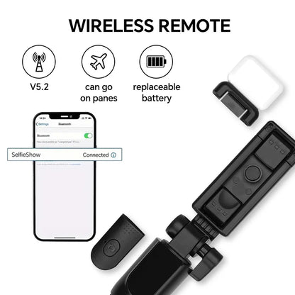 Scalable Phone Selfie Stick With Built-in Fill Light Telescopic Phone Selfie Stick With Built-in Light, Professional Live Stream
