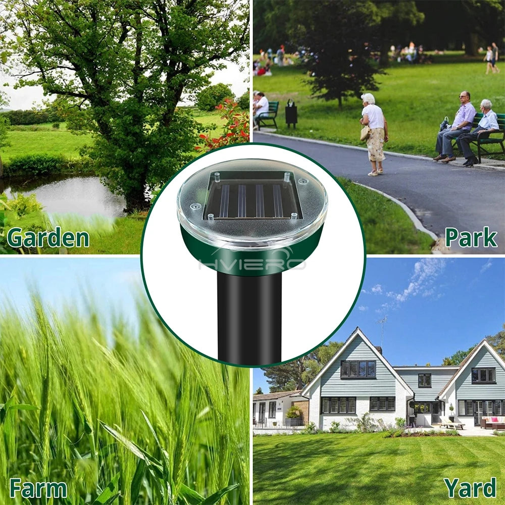 1/2/4/8 Solar Powered Ultrasonic Sonic  Mole Pest Rodent Repeller Repellent Yard Outdoor Lamp Backyard Farmland Mouse Repeller