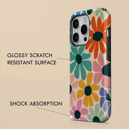 Magnetic Phone Case for IPHONE 17 16ProMax 15 14 13 12 11 16e PRO Plus Retro Fun Floral Acrylic Shockproof Cover Funda