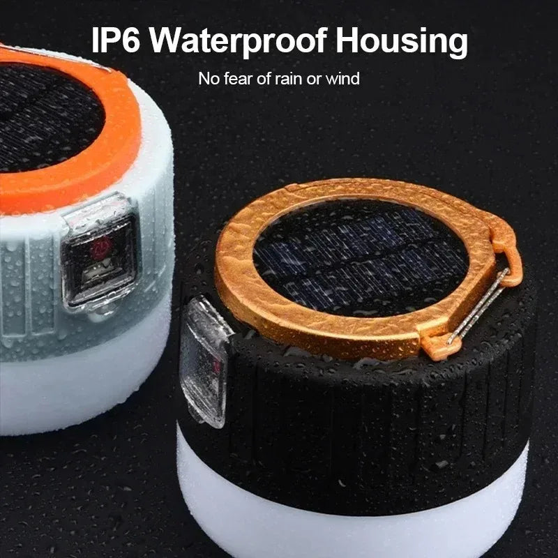 1-2PCS Solar Camping Light Power Bank LED Camping Lanterns Remote Control Waterproof Outdoor Tent Light Rechargeable Flashlight