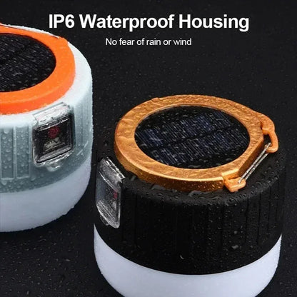 1-2PCS Solar Camping Light Power Bank LED Camping Lanterns Remote Control Waterproof Outdoor Tent Light Rechargeable Flashlight
