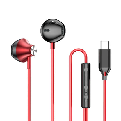 9D Stereo Type C & 3.5mm Gamers Headsets Wired Earphones In-ear Headphone HiFi Bass Earphone for Phone Earbud In Mic Handsfree