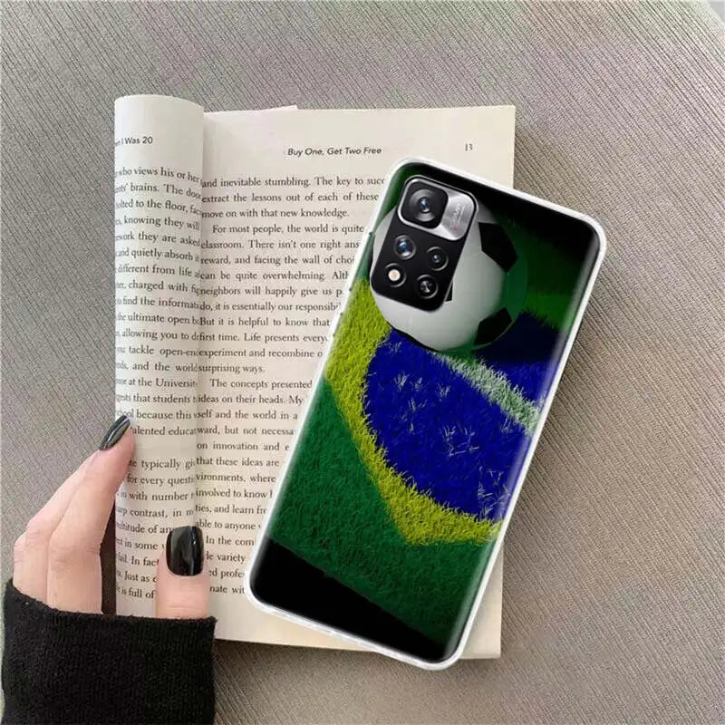 Football Soccer Ball Design Phone Case For Xiaomi Poco X4 F4 GT X3 NFC X5 X6 X7 Pro 5G M5 M5S M3 F5 Mi F6 F3 F2 F1 Cover Coque F