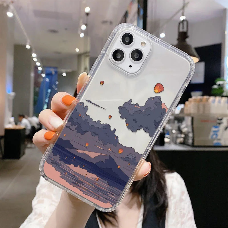 For Samsung S23 S25 Ultra Case Anime Landscape Phone Case For Samsung Galaxy S24 S22 Ultra S20 S21 FE S23Ultra S 23 Plus Covers